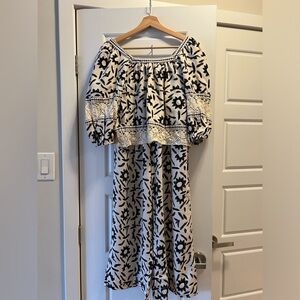 Short Sleeve Wide Leg Pant Set with Floral Print Women’s XS